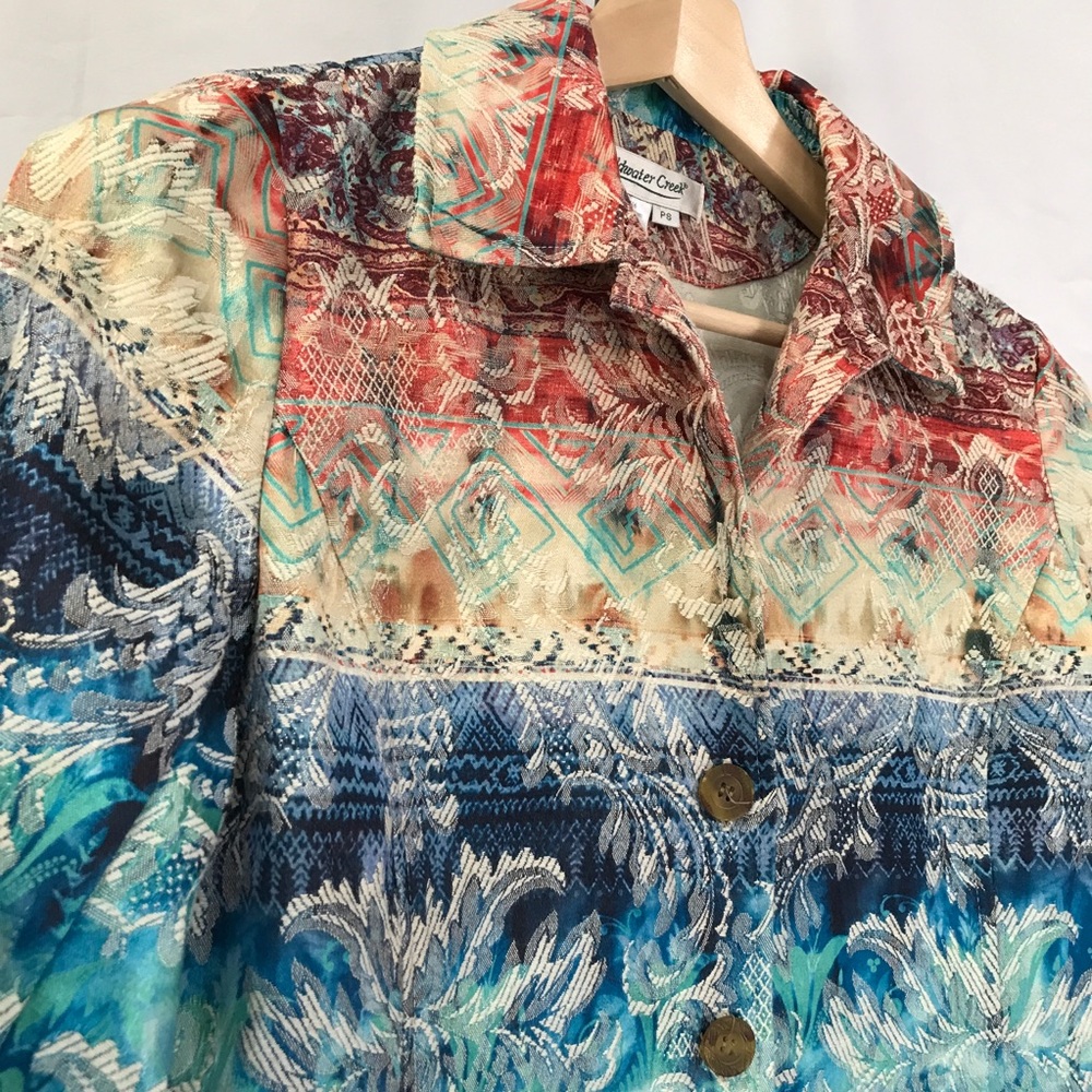 Coldwater Creek Light jacket brocade mutlicolors